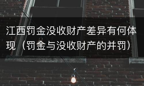 江西罚金没收财产差异有何体现（罚金与没收财产的并罚）