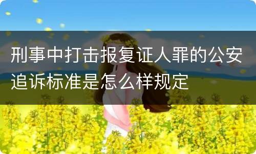 刑事中打击报复证人罪的公安追诉标准是怎么样规定