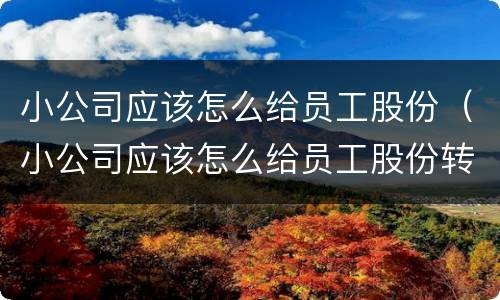 小公司应该怎么给员工股份（小公司应该怎么给员工股份转让）