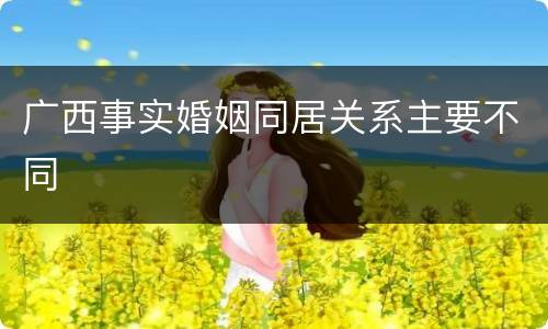 广西事实婚姻同居关系主要不同