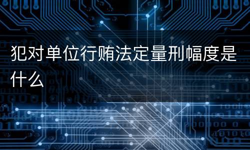 犯对单位行贿法定量刑幅度是什么