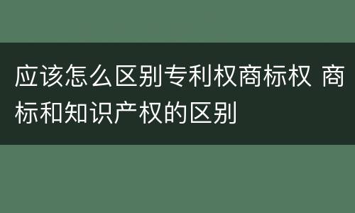 应该怎么区别专利权商标权 商标和知识产权的区别