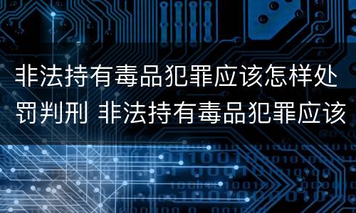 非法持有毒品犯罪应该怎样处罚判刑 非法持有毒品犯罪应该怎样处罚判刑多少年