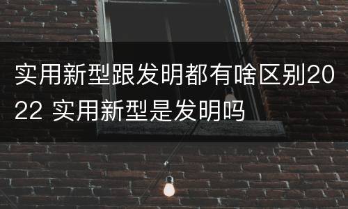 实用新型跟发明都有啥区别2022 实用新型是发明吗
