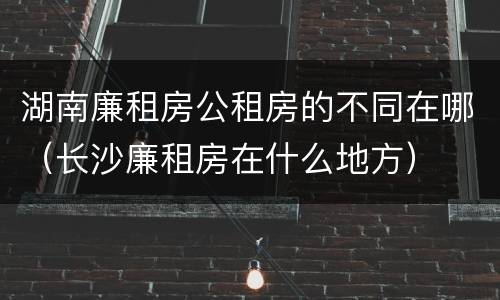 湖南廉租房公租房的不同在哪（长沙廉租房在什么地方）