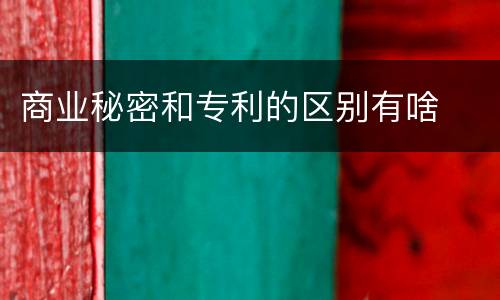 商业秘密和专利的区别有啥
