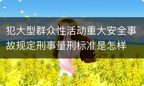 犯大型群众性活动重大安全事故规定刑事量刑标准是怎样