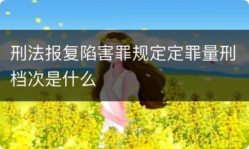 刑法报复陷害罪规定定罪量刑档次是什么
