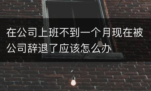 在公司上班不到一个月现在被公司辞退了应该怎么办