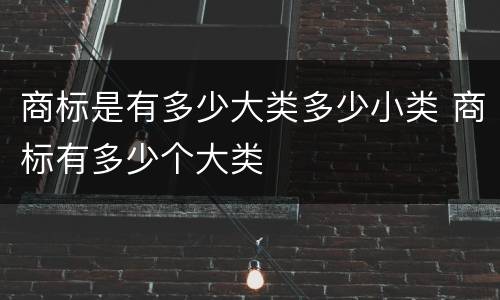 商标是有多少大类多少小类 商标有多少个大类