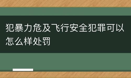 犯暴力危及飞行安全犯罪可以怎么样处罚
