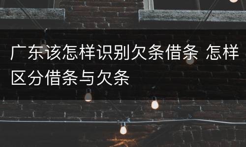 广东该怎样识别欠条借条 怎样区分借条与欠条