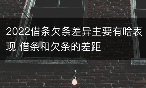 2022借条欠条差异主要有啥表现 借条和欠条的差距