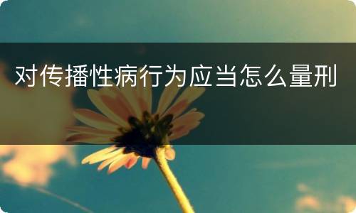 对传播性病行为应当怎么量刑