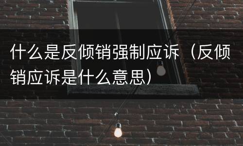什么是反倾销强制应诉（反倾销应诉是什么意思）