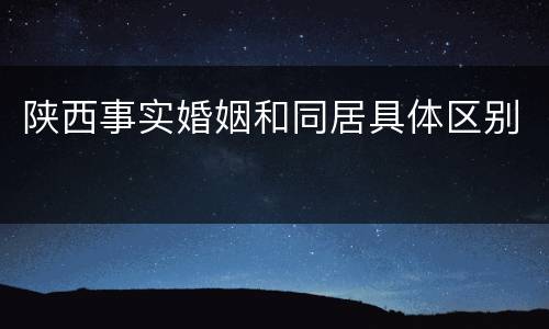 陕西事实婚姻和同居具体区别