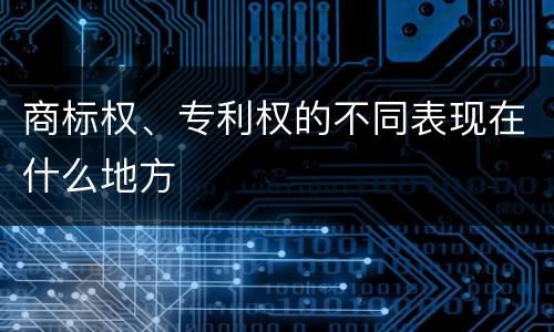 商标权、专利权的不同表现在什么地方