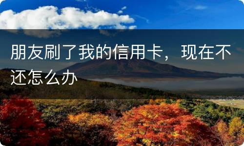 朋友刷了我的信用卡，现在不还怎么办