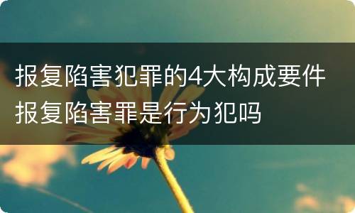 报复陷害犯罪的4大构成要件 报复陷害罪是行为犯吗