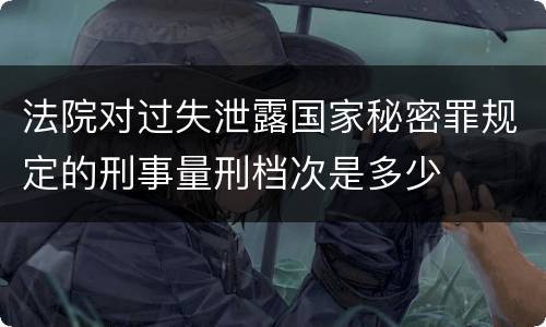 法院对过失泄露国家秘密罪规定的刑事量刑档次是多少