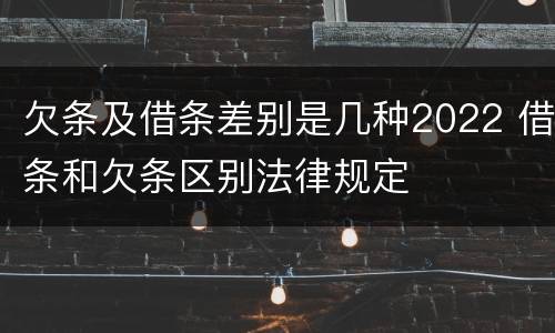 欠条及借条差别是几种2022 借条和欠条区别法律规定