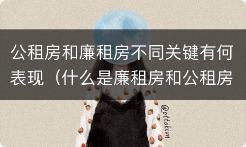 公租房和廉租房不同关键有何表现（什么是廉租房和公租房两个有什么特点）
