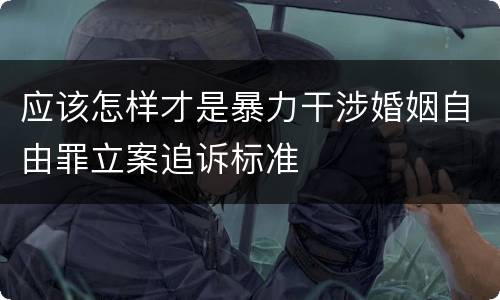 应该怎样才是暴力干涉婚姻自由罪立案追诉标准