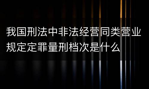 我国刑法中非法经营同类营业规定定罪量刑档次是什么