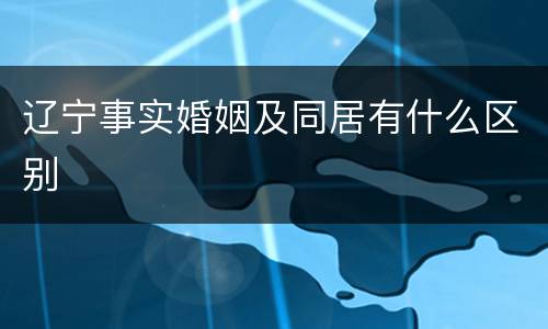 辽宁事实婚姻及同居有什么区别