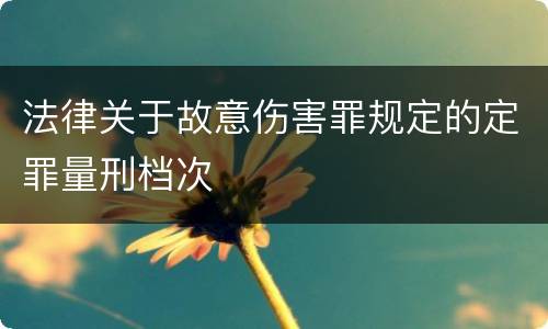 法律关于故意伤害罪规定的定罪量刑档次