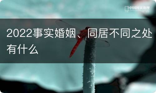 2022事实婚姻、同居不同之处有什么