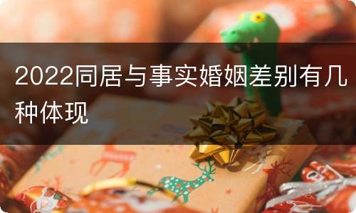 2022同居与事实婚姻差别有几种体现