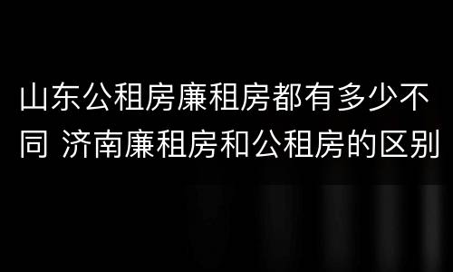 山东公租房廉租房都有多少不同 济南廉租房和公租房的区别