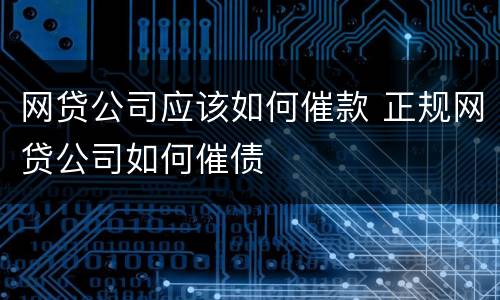 网贷公司应该如何催款 正规网贷公司如何催债