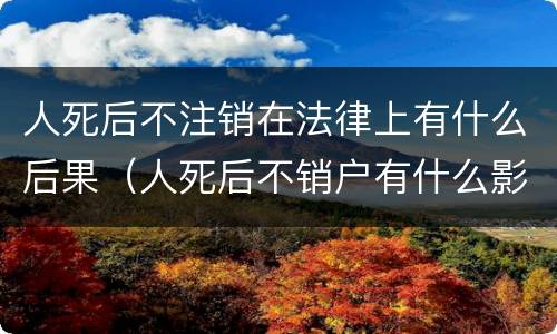 人死后不注销在法律上有什么后果（人死后不销户有什么影响）