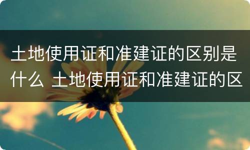 土地使用证和准建证的区别是什么 土地使用证和准建证的区别是什么意思