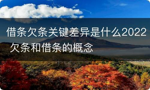借条欠条关键差异是什么2022 欠条和借条的概念