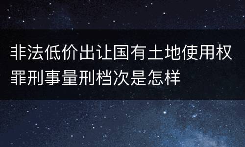 非法低价出让国有土地使用权罪刑事量刑档次是怎样