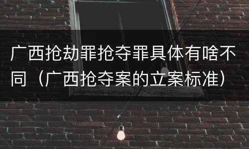 广西抢劫罪抢夺罪具体有啥不同（广西抢夺案的立案标准）