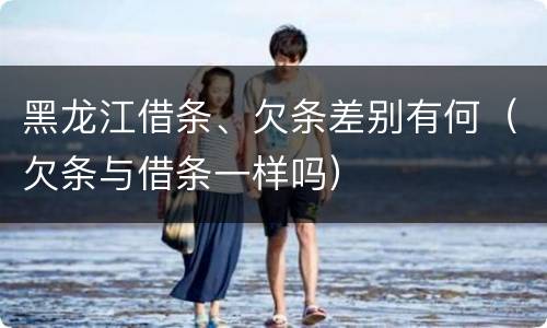 黑龙江借条、欠条差别有何（欠条与借条一样吗）