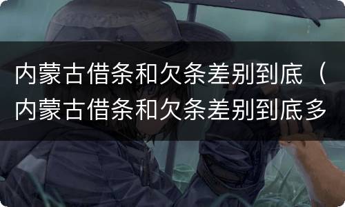 内蒙古借条和欠条差别到底（内蒙古借条和欠条差别到底多大）