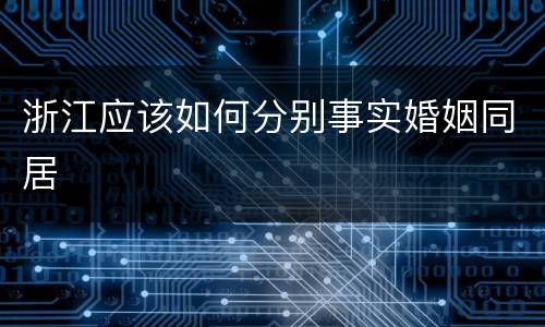 浙江应该如何分别事实婚姻同居