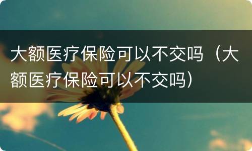 大额医疗保险可以不交吗（大额医疗保险可以不交吗）