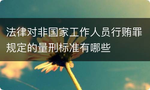 法律对非国家工作人员行贿罪规定的量刑标准有哪些