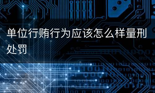 单位行贿行为应该怎么样量刑处罚