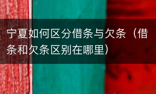 宁夏如何区分借条与欠条（借条和欠条区别在哪里）