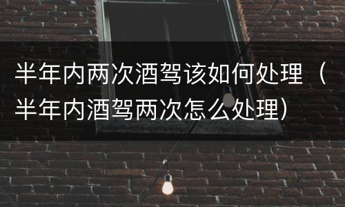 半年内两次酒驾该如何处理（半年内酒驾两次怎么处理）