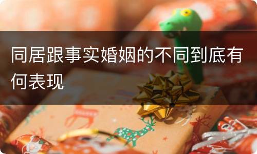 同居跟事实婚姻的不同到底有何表现