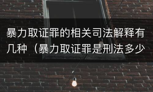 暴力取证罪的相关司法解释有几种（暴力取证罪是刑法多少条）