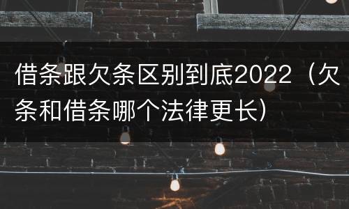 借条跟欠条区别到底2022（欠条和借条哪个法律更长）